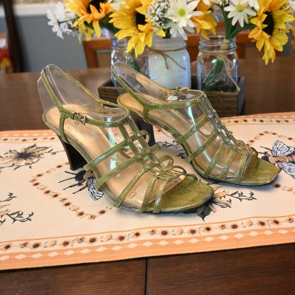 Lime Strappy Heels - Picture 1 of 5